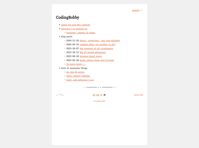 screenshot of Codingbobby.github.io
