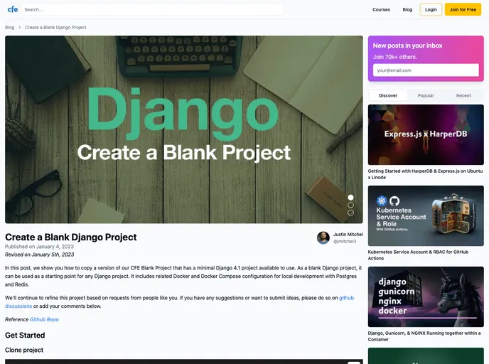 screenshot of CFE Blank Project