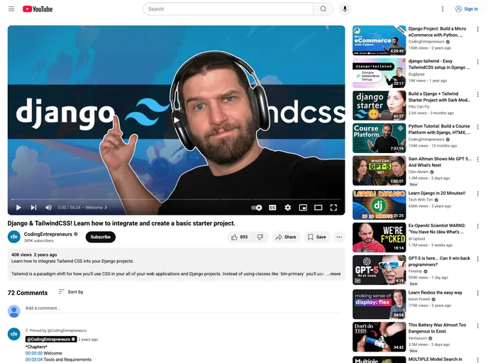 screenshot of Django Tailwindcss