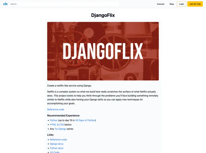screenshot of DjangoFlix