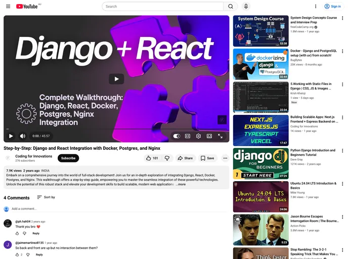 Django React Postgres screenshot