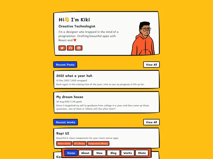 screenshot of Personal Site