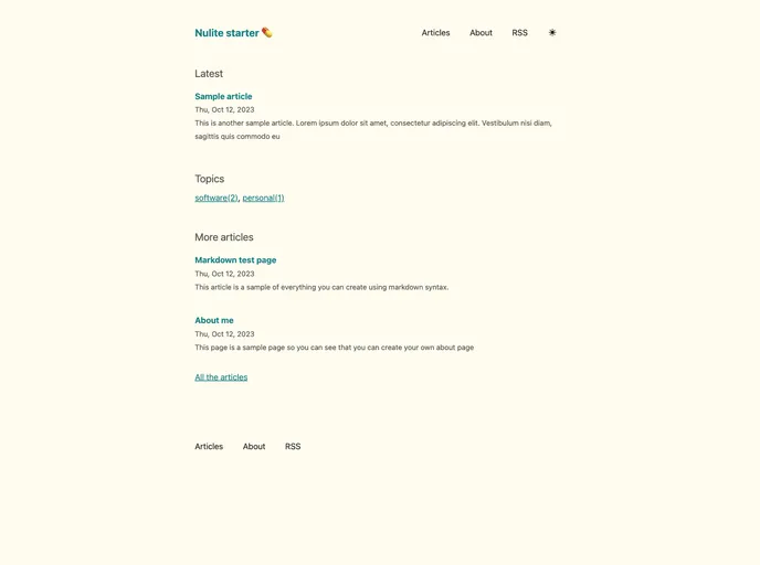 screenshot of Nulite