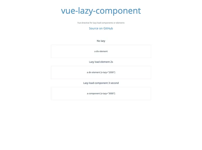 screenshot of Vue Lazy Component