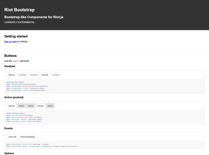 screenshot of Riot Bootstrap