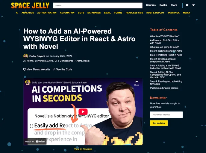 screenshot of My Astro AI Editor