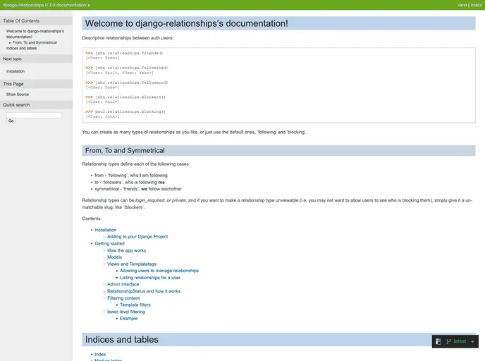 screenshot of Django Relationships