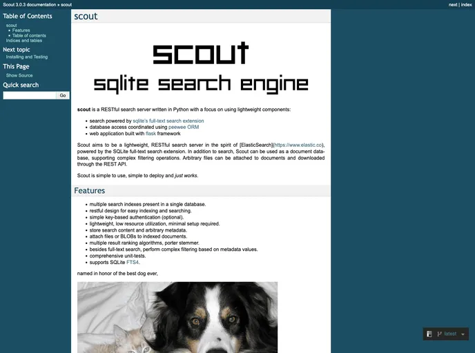 screenshot of Scout