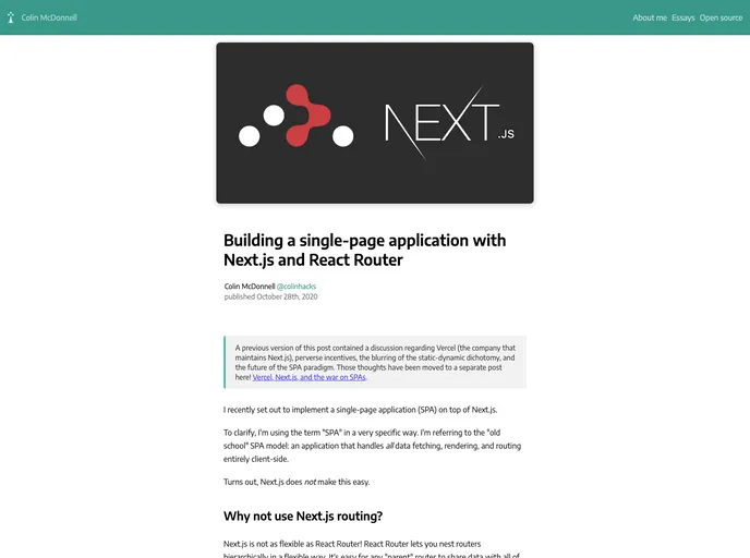 screenshot of Nextjs React Router