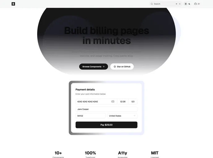 screenshot of Billui