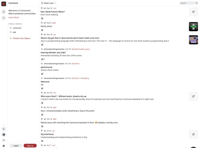screenshot of Commune Client