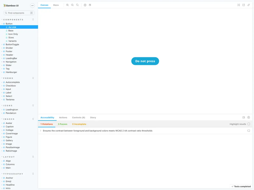 screenshot of Bamboo UI