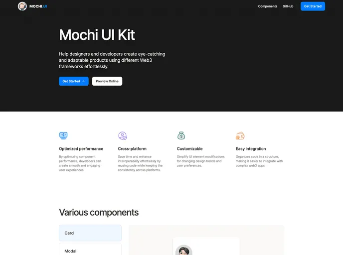 Mochi UI screenshot