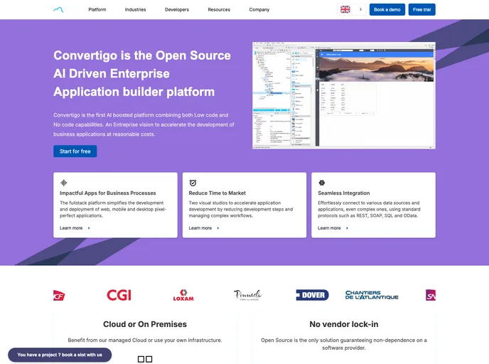 screenshot of Convertigo