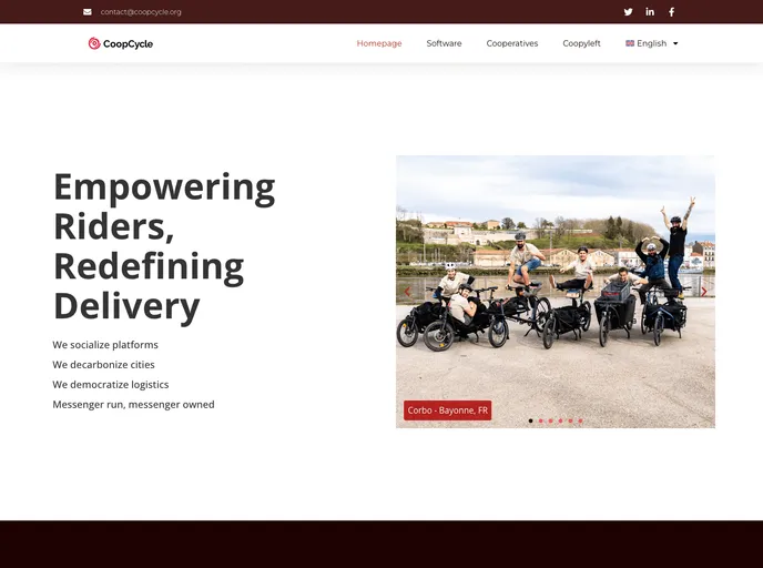 screenshot of Coopcycle Website