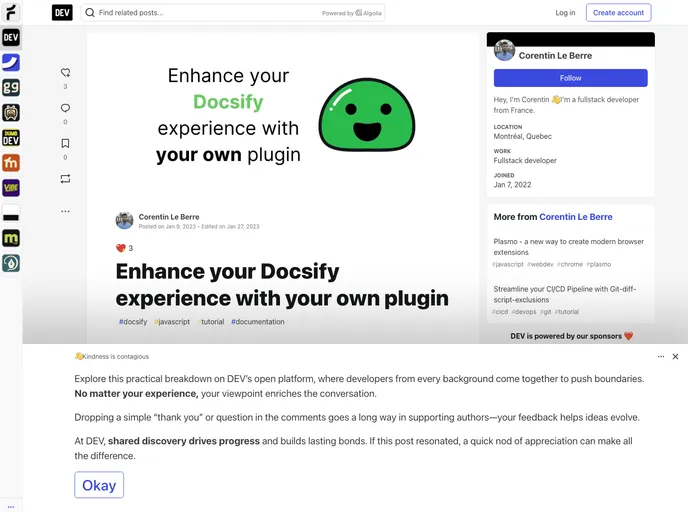 screenshot of Create Docsify Plugin