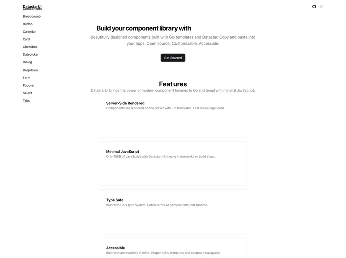 screenshot of Datastarui