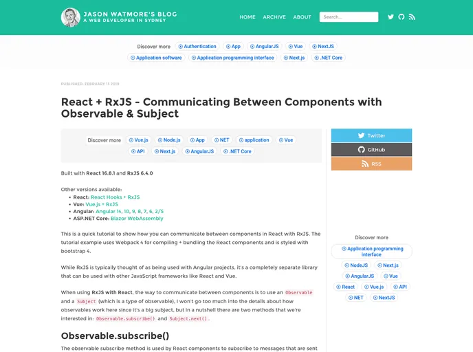 React Rxjs Communicating Between Components screenshot