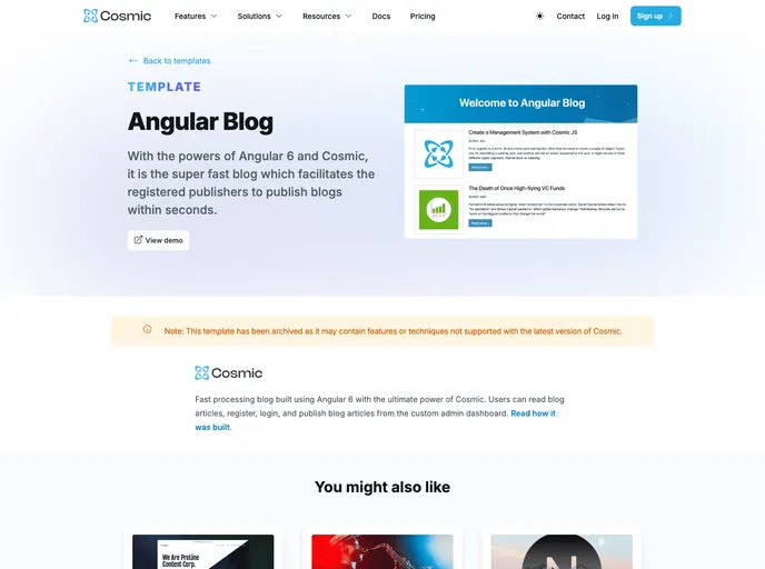screenshot of Angular Blog
