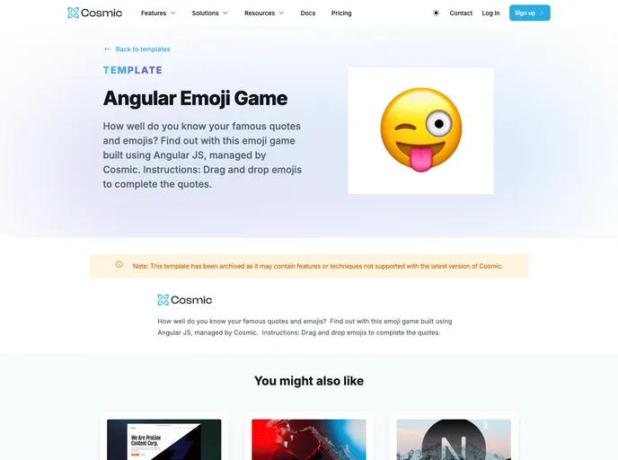 screenshot of Angular Emoji Game