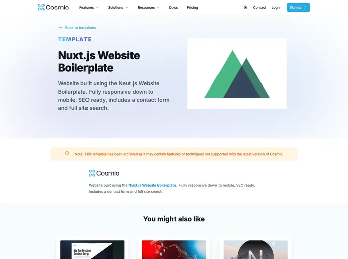 screenshot of Nuxtjs Website Boilerplate
