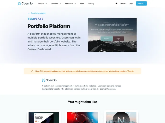 screenshot of Portfolio Platform