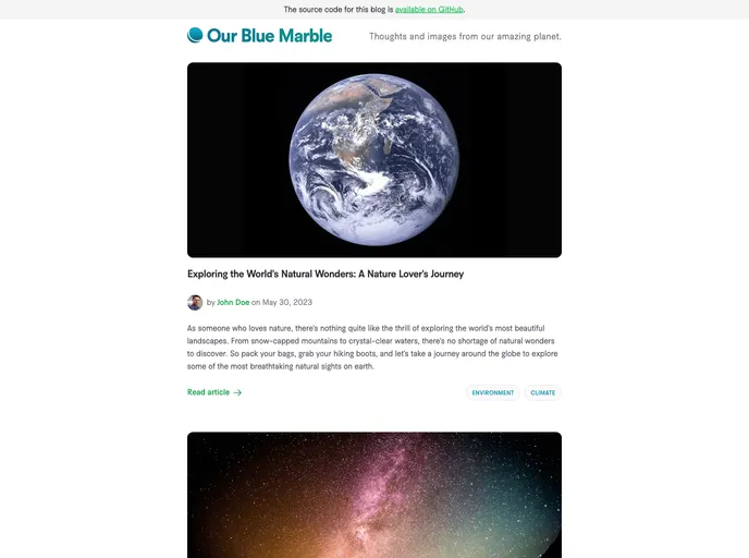 screenshot of Simple Nextjs Blog