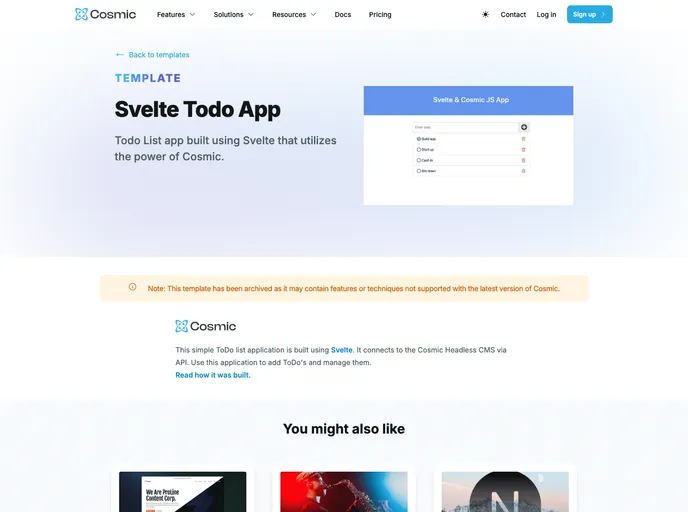 screenshot of Svelte Todo