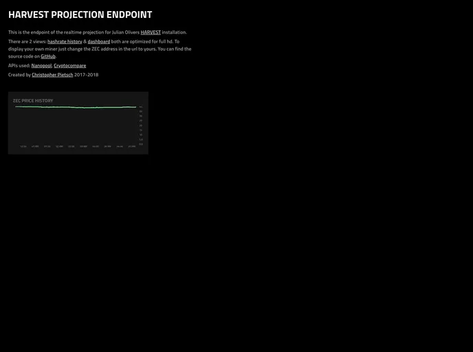 screenshot of Harvest