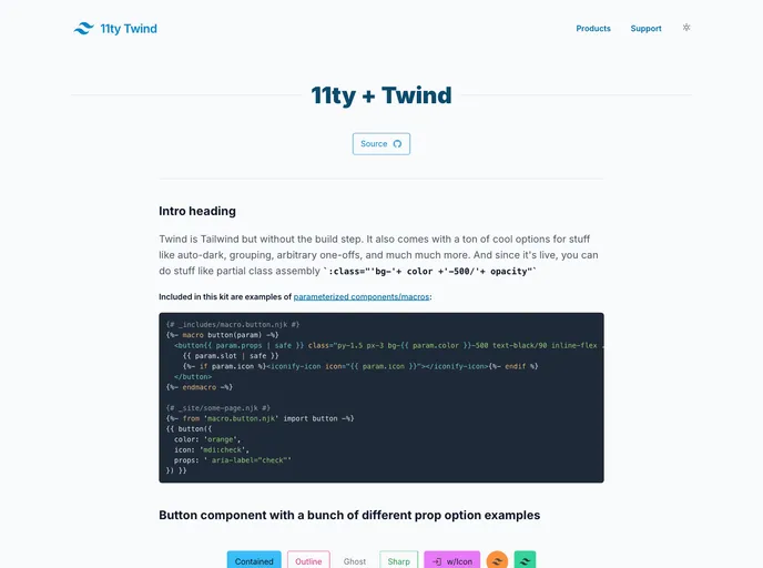 screenshot of 11ty Twind