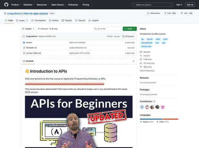screenshot of Intro To Apis Node