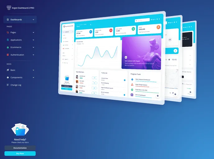 screenshot of Ct Argon Dashboard Pro Material UI