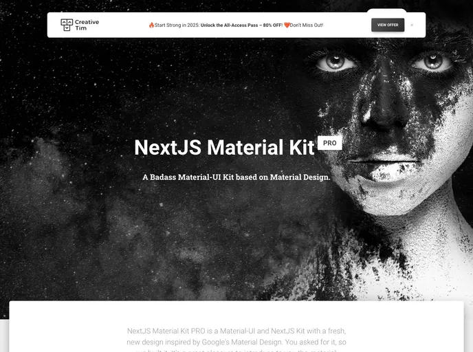 screenshot of Ct Nextjs Material Kit Pro