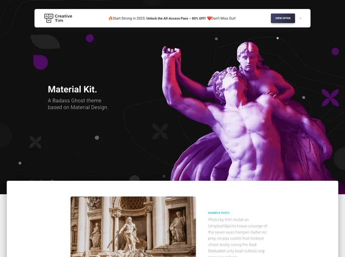 screenshot of Material Kit Ghost
