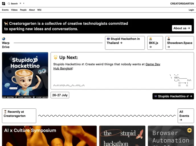 screenshot of Creatorsgarten.org