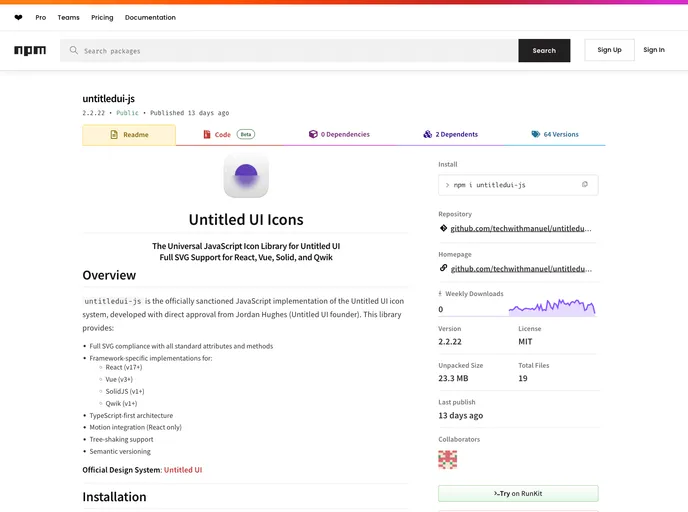 screenshot of Untitledui Js