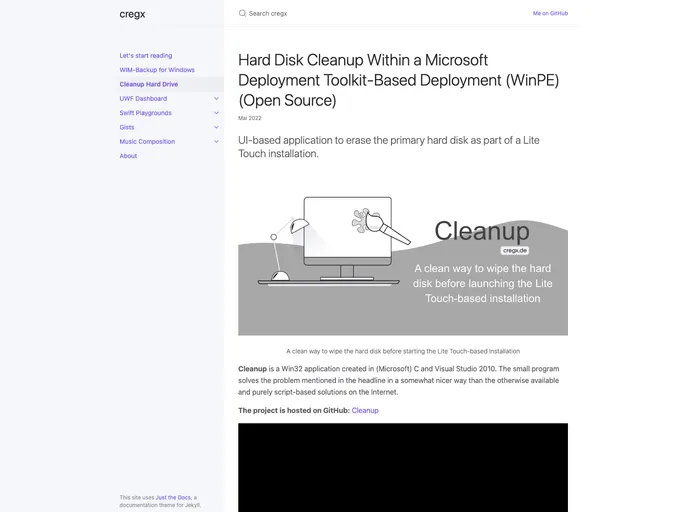 screenshot of Mdt Cleanup Harddrive Winpe