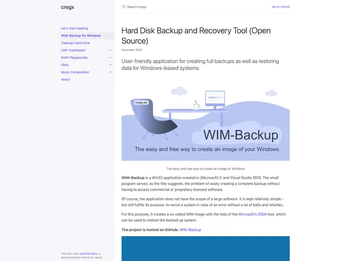 screenshot of Wim Backup