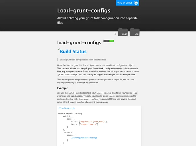 screenshot of Load Grunt Configs