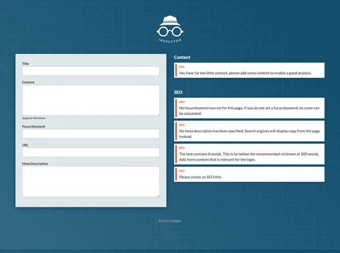 screenshot of Inspector