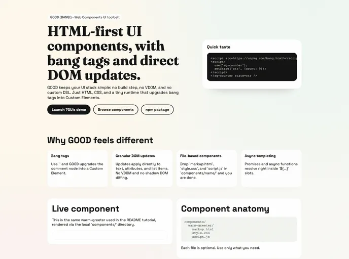 screenshot of Good.html