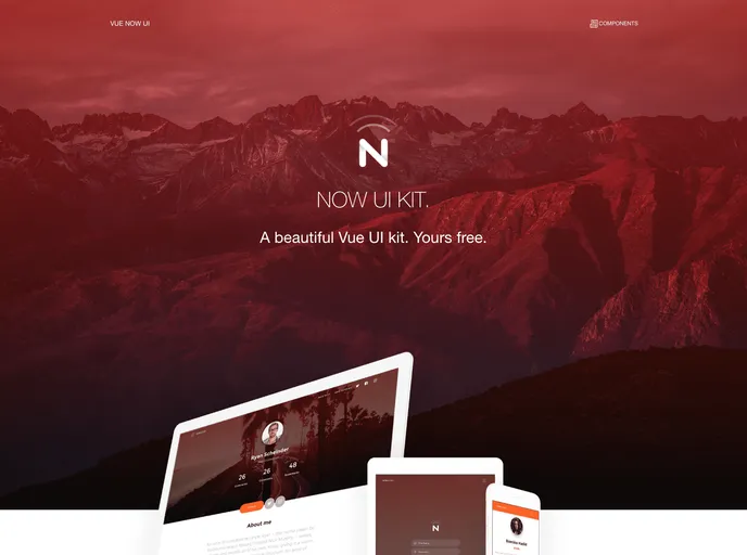 screenshot of Vue Now UI