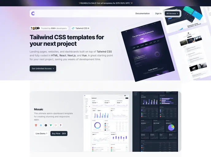 Tailwind Dashboard Template screenshot