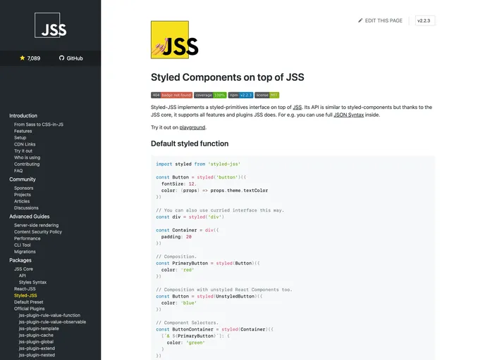 Styled Jss screenshot