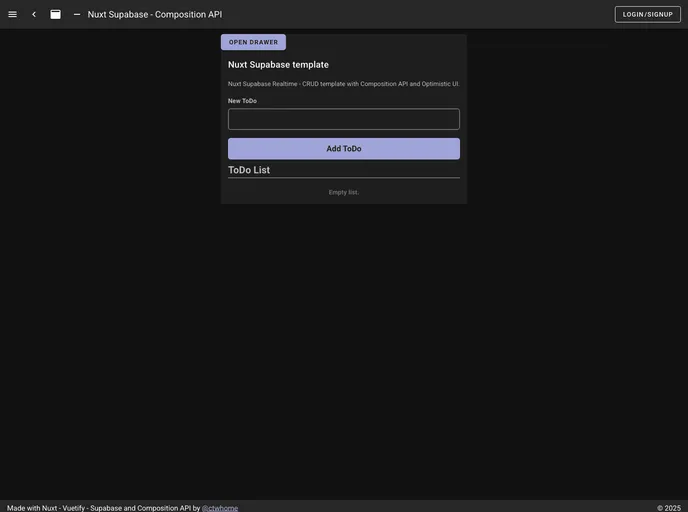 screenshot of Nuxt Supabase