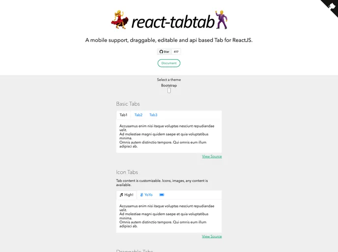 React Tabtab screenshot