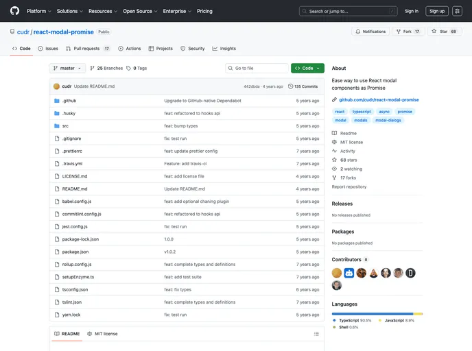 React Modal Promise screenshot