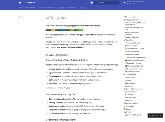 Django Keel screenshot