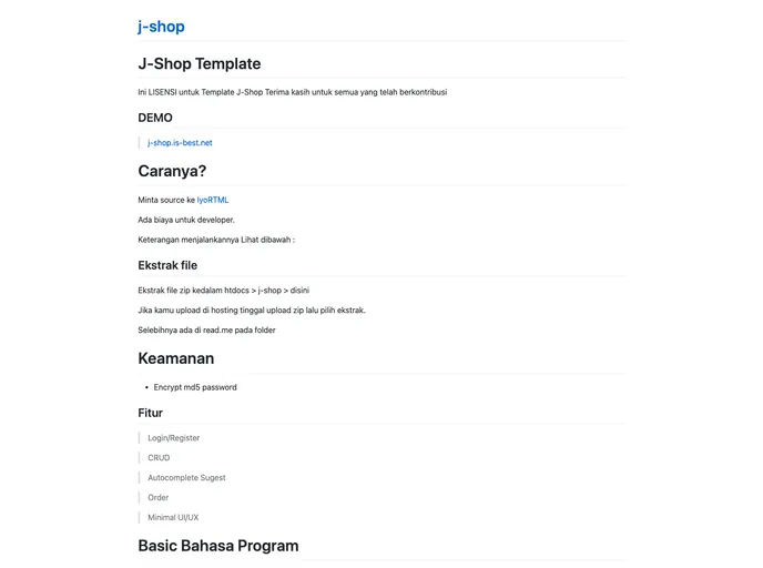 screenshot of J Shop