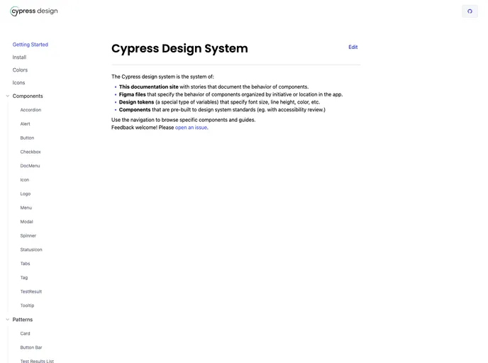 screenshot of Cypress Design